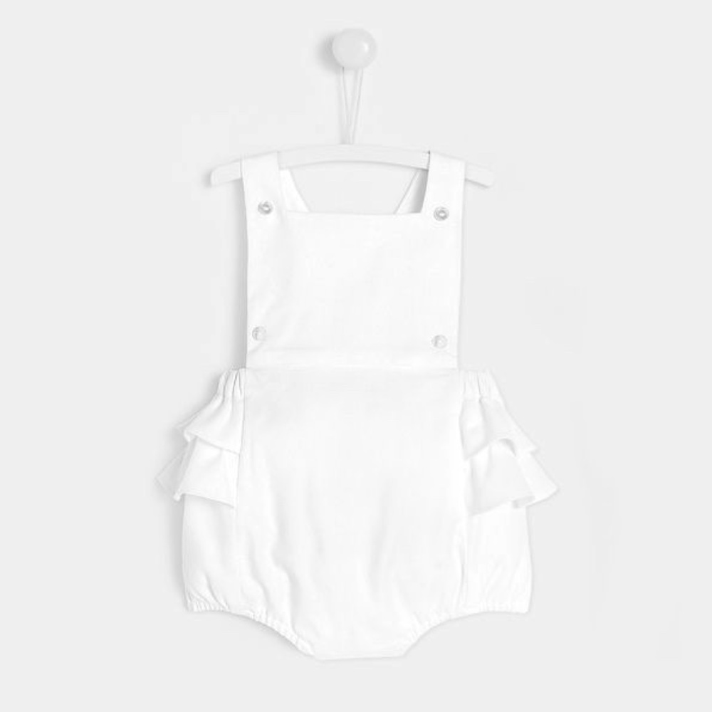Jacadi White Ruffle Romper Bloomer Bubble 18m